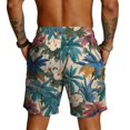 thumbnail image 4 of Domuza Hawaiian Beach Shorts for Men Lightweight Elastic Waist Drawstring Shorts Summer Vacation Casual Shorts with Pocket Navy M, 4 of 4