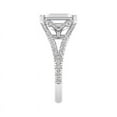 thumbnail image 3 of Dash Jewelry 14K White Gold Plated Ring - Excellent 2 Ct Emerald Cut Moissanite Ring - Split Shank Moissanite Engagement Ring for Her - Solitaire with Accents Anniversary Delicate Rings for Women's, 3 of 7