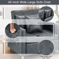 thumbnail image 2 of AECOJOY 3-in-1 Convertible Chair Bed Sleeper & Futon Sofa Bed Chair with Adjustable Backrest and 2 Pillows-Bronze Dark Grey, 2 of 6