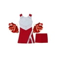 thumbnail image 3 of TiaoBug Kids Girls Sequin Cheerleading Costume Dress Shorts Pom Poms Cheer Leader Uniform, 3 of 7
