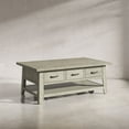 thumbnail image 4 of Jofran Telluride Rustic Distressed Acacia 50" Coffee Table with Caster Wheels and Pull-Through Drawers, 4 of 10