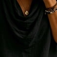 thumbnail image 2 of OGLCCG Womens 3/4 Sleeve Tops Trendy Draped Cowl Neck Tunic Shirts Office Business Blouse Dressy Casual Outfits, 2 of 4
