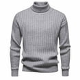 thumbnail image 1 of LOVZFMLL Sweaters for Men, Solid Color Acrylic Turtleneck Ribbed Pullover, Classic Casual Fashion Basic Layering Shirt, Warm Winter Tops, Fall Clothes, 1 of 4