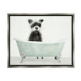 thumbnail image 3 of Stupell Industries Raccoon In A Tub Funny Animal Bathroom Drawing Luster Gray Framed Floating Canvas Wall Art, 24x30, by Stellar Design Studio, 3 of 5