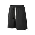 thumbnail image 4 of Men's Shorts Elastic Waist Big And Tall Under $10 Solid Color Polyester Shorts Outdoor Casual Sports Five Quarter Pants, 4 of 8