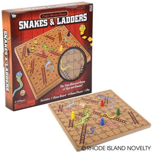 10" WOODEN SNAKES AND LADDERS