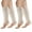 Beige, variant on UNEEI Open Toe Compression Socks for Women Men,Plus Size Compression Socks for Women Wide Calf,3 Pairs Knee-High Compression Stocking for Circulation Recovery