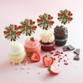 thumbnail image 3 of Scheam Foil Tinsel Cupcake Toppers 30 Pcs Sparkle Firework Cake Picks Tassel Cake Decorations Fruit Toothpicks Cocktail Drink Stirrers for Christmas New Year Birthday Party (Red Green), 3 of 7