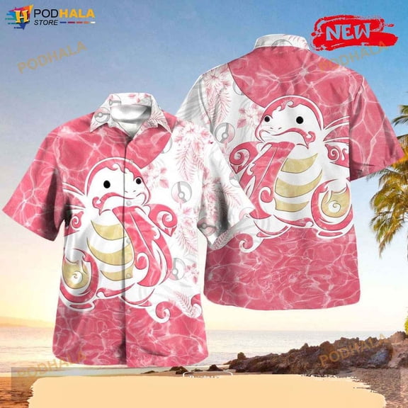 Tribal Lickitung Pkm Design Hawaiian Shirt, Tropical Shirt for Women Men