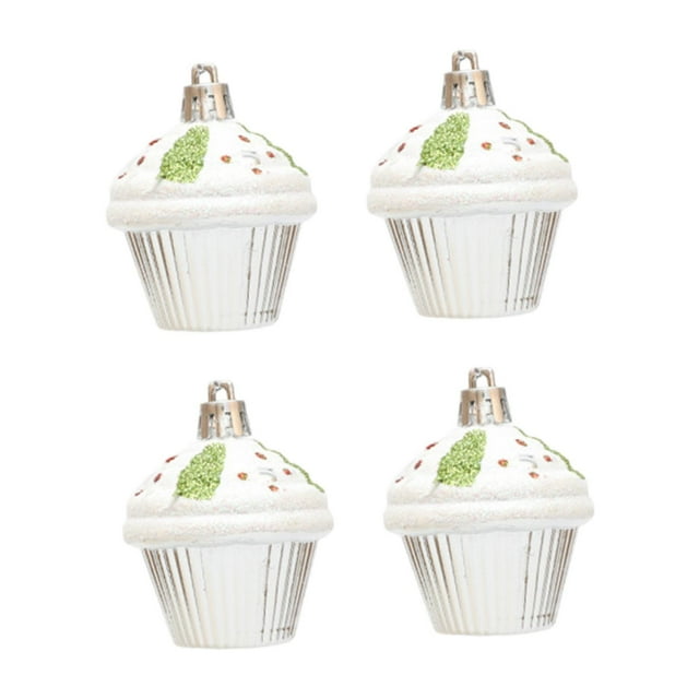 4 X Decoraciones Navideñas para Cupcakes, Adorno Colgante para de Navidad, Colgante de Postre, Colgante Navideño para Chimenea, Ventana, Dormito Argén