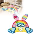 thumbnail image 1 of Velvet Welcome Mat for Easter Bunny Design – Absorbent Non Durable Rug 90cm Carpet, 1 of 6