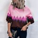 thumbnail image 4 of Gibobby SuéTer Para Mujer Clásico damas otoño e invierno estilo retro a cuadros cálido y frío suéter prendas de punto(Rojo,M), 4 of 5