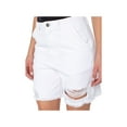 thumbnail image 3 of EARNEST SEWN NEW YORK Womens White Zippered Pocketed Frayed Hems High Waist Shorts 32, 3 of 4