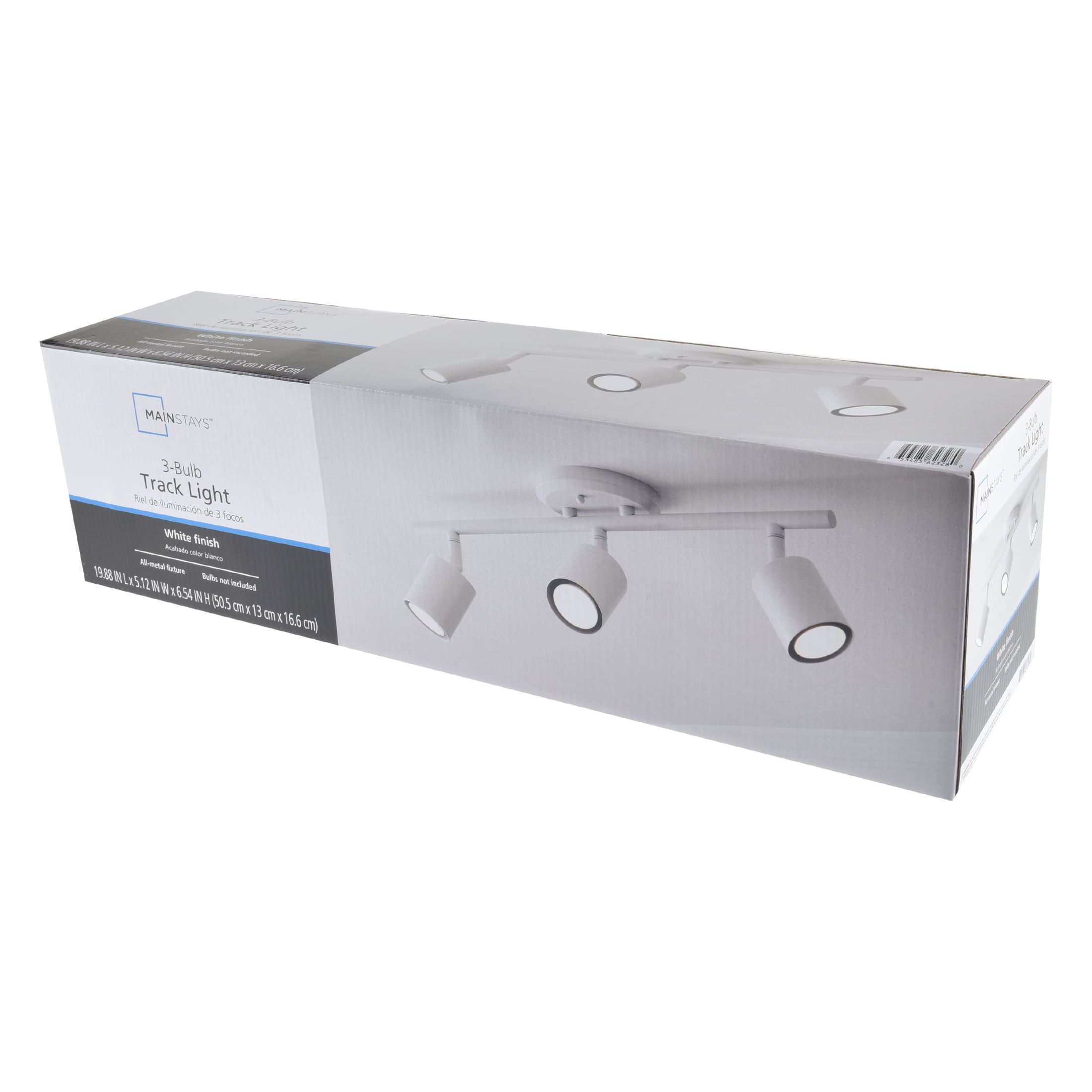 Mainstays 20" Contemporary 3-Light White Round Back Linear Track Lighting Set