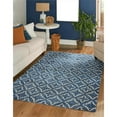 thumbnail image 2 of Linon Motif Imprimé Faux Lapin Tapis de Zone Polyester 5'x7' en Bleu, 2 of 8