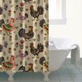 thumbnail image 4 of Beige Chicken Folk Pattern Shower Curtain 84"x72" ,Bathroom Decorative Shower Curtains Set with 12 Hooks,Modern Waterproof Washable Shower Curtain, 4 of 6