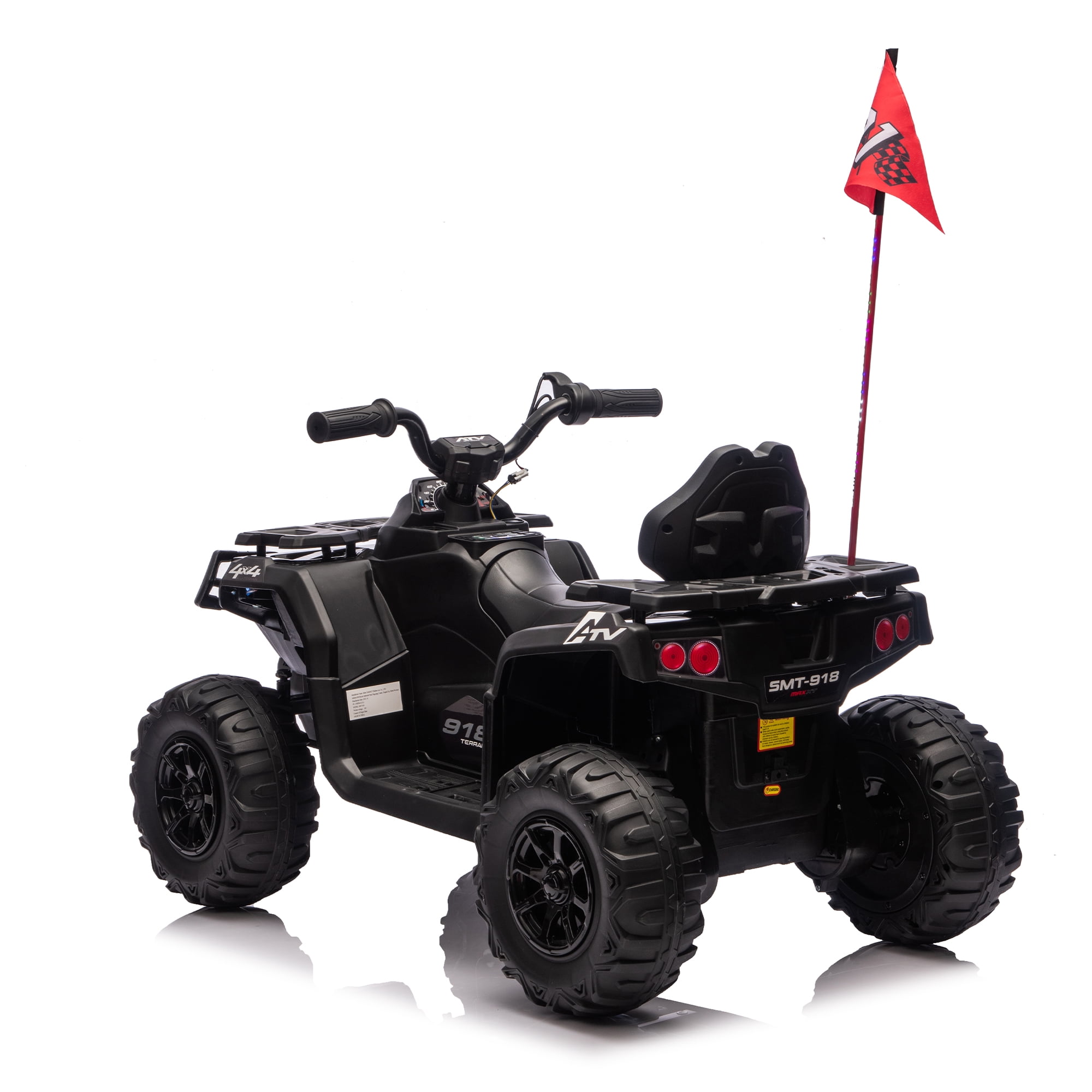 Ambifirner 24V Kids Ride On Toy, 4-Wheeler Quad ATV Play Car w/160W Motors, 3 Speed Setting, LED Lights, Music, 2 Seater Electric Off-Road Power Vehicle