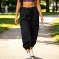 thumbnail image 2 of Kezqiaxn Womens Cargo Pants Summer Drawstring Elastic Waist Outdoor Quick Dry Casual Trousers with Pockets Fashion Clothing, 2 of 9