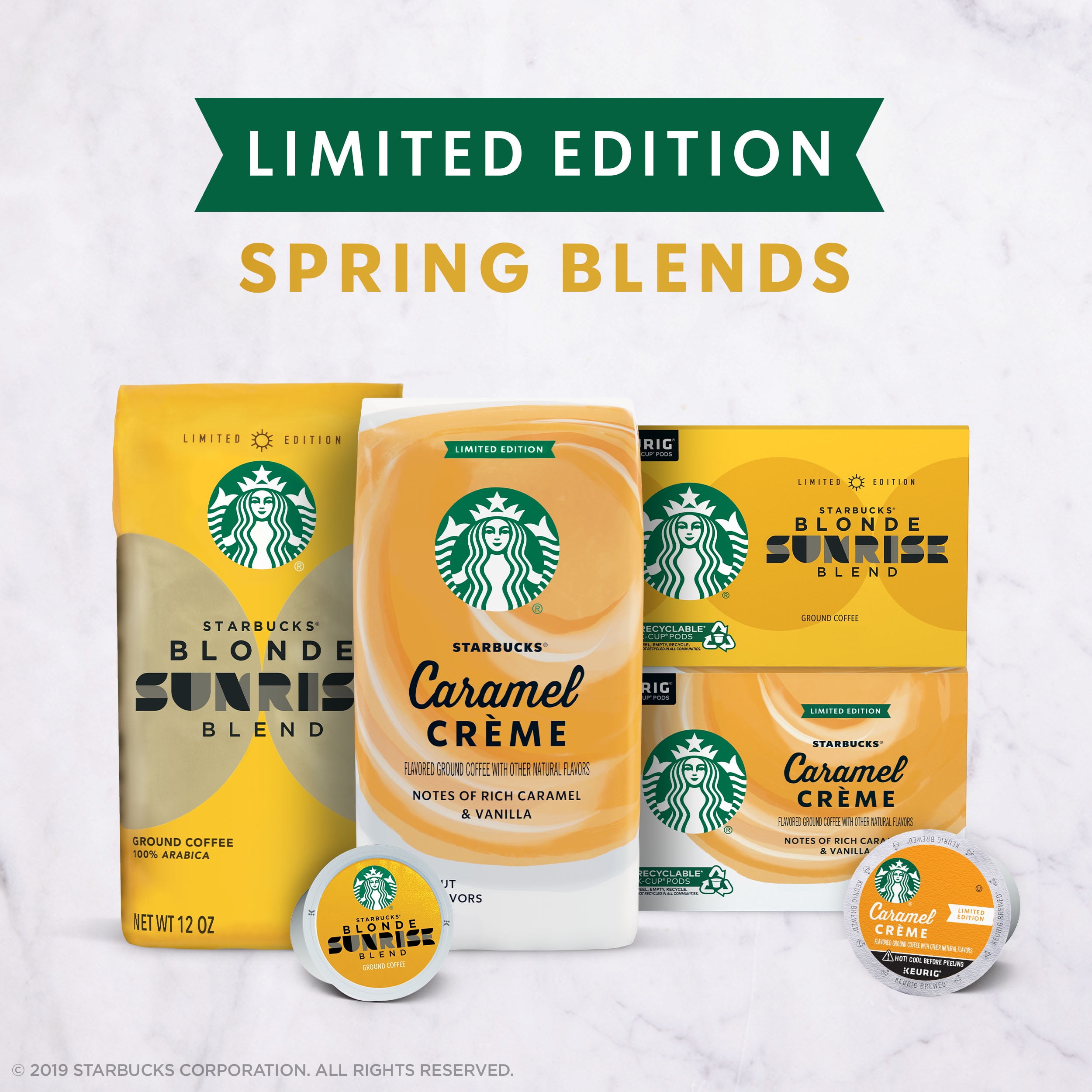 Starbucks Blonde Roast K-Cup Coffee Pods — Sunrise Blend for Keurig Brewers — 1 box (22 pods)