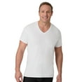 thumbnail image 2 of Hanes Tall Man T-Shirt Undershirt, 3-Pack, Cotton V-Neck Undershirts, White (Big & Tall Sizes), 2 of 6