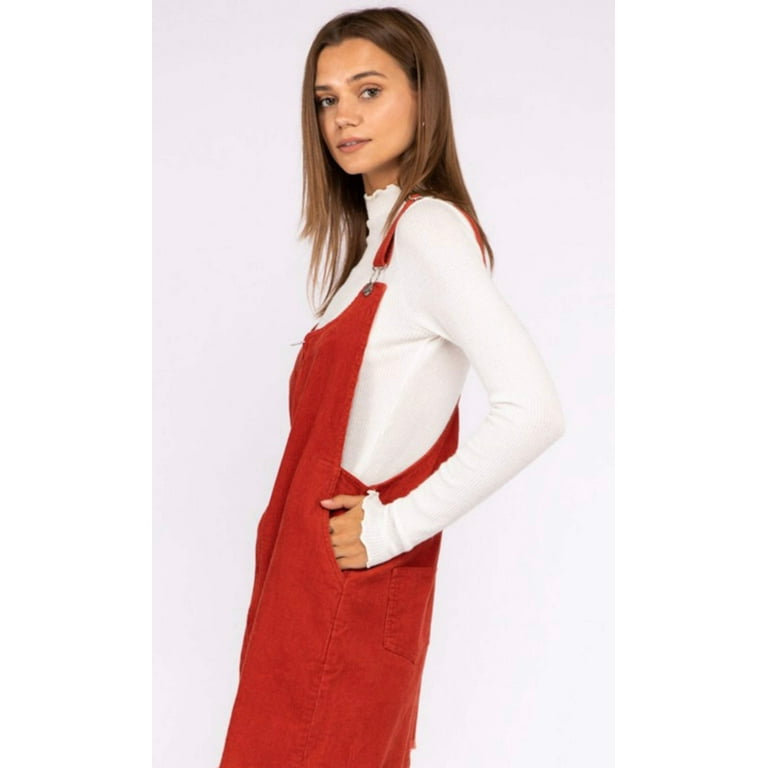 Burnt orange overall dress sales