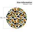 thumbnail image 2 of Lsque Cute Cow Print Sunflower C Pattern 4" Drink Coasters Set of 4, PVC Leather Absorbent Coasters, Table Coaster Set Decorative Coffee Cup Coasters Housewarming Gift -Round Shape, 2 of 6