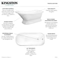 thumbnail image 5 of Aqua Eden VCTND663028 66" Cast Iron D-Shaped Single Slipper Pedestal Tub (No Faucet Drillings), White, 5 of 7