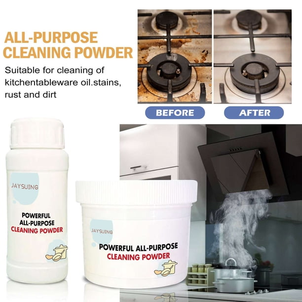 Polvo Limpiador En Espuma Multiusos, Eliminador de Óxido y Grasa para Superficies de Cocina, Electrodomésticos, Estufas, Hornos, Fregaderos, Azulejos, Acero Inoxidable, Porcelana y Cristalería (1 Paq