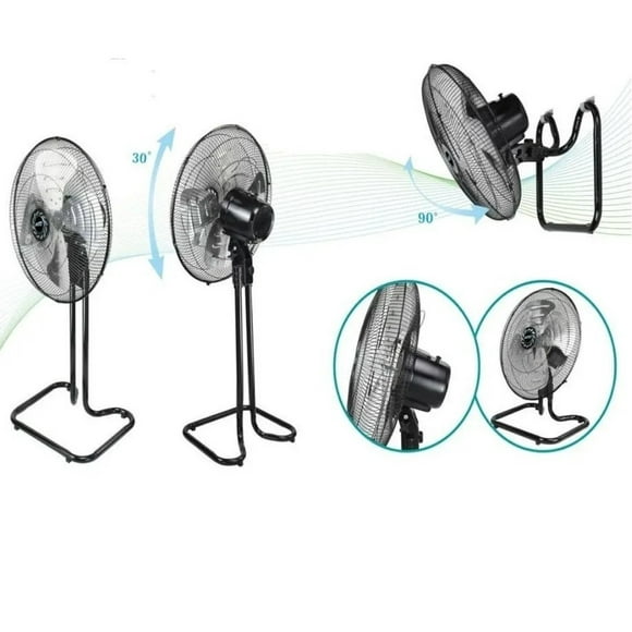 Ventilador De Pie/de Piso Mytek 3315 Negro Con 3 Aspas Color Plata De Metal, 18 De Diámetro MY AIR MODELO3315