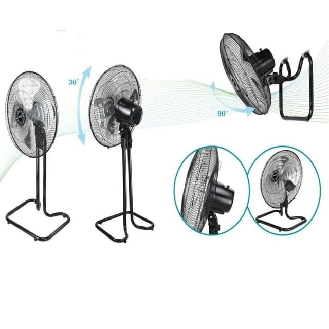 Ventilador De Pie/de Piso Mytek 3315 Negro Con 3 Aspas Color Plata De Metal, 18 De Diámetro MY AIR MODELO3315