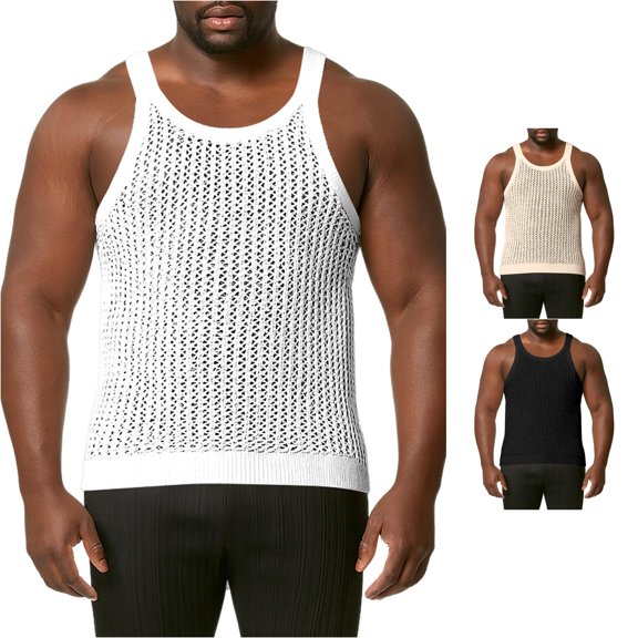 Ulitacool Mens T Shirts Sleeveless T Shirts For Summer Wear Lightweight Breathable Comfortable Fit Gym Workout Tank Top Fashion Clothing White