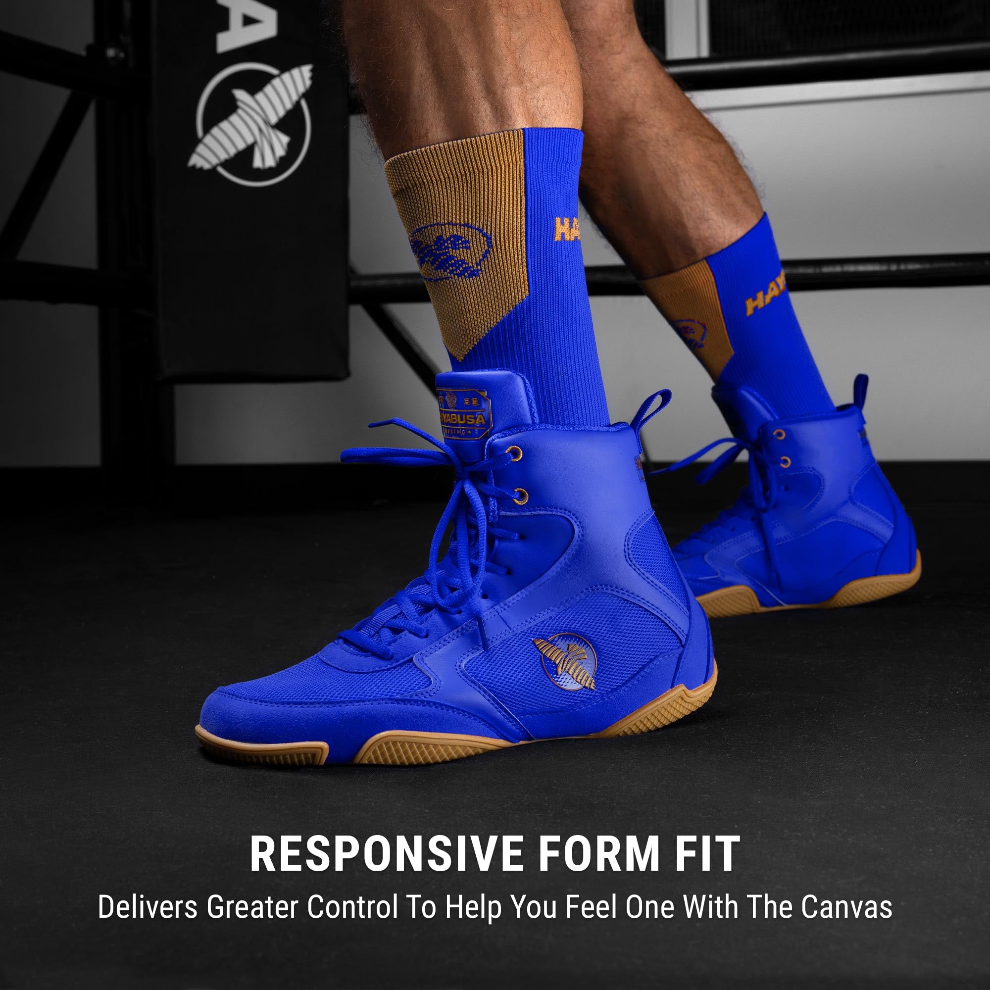 Hayabusa Boxing Shoes Blue Size 6 US Mens Lightweight Training Grip Athletic Gym Hayabusa Pro Boxing Shoes for Men & Women - Blue, 6 Men/7.5  main image 4
