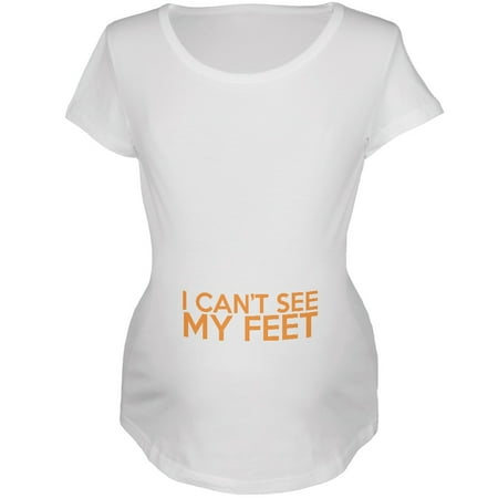 

I Can t See My Feet White Womens Soft Maternity T-Shirt - 2X-Large