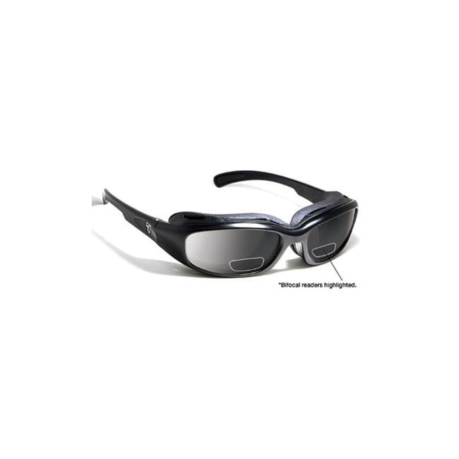 7eye 160141F Churada Sharp View Gray Plus 2.50 Reader Sunglasses- Matte Black - Small & Medium
