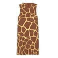 thumbnail image 3 of Brown yellow giraffe print pattern Spring Summer Dresses for Women Fashion T-shirt Dress Casual Sleeveless Loose Sundress with Pockets, 3 of 5