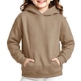 thumbnail image 5 of Goodw7 Kids Oversized Plain Hooded Sweatshirt, Pullover Hoodie with Kangaroo Pocket, No Drawstring Long Sleeve Cozy Top for Boys Girls Outdoor, 5 of 8
