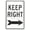 Warning Sign 1, variant on Keep Right Sign - 8"x12" Vintage Metal Warning Sign, Traffic Direction Decor for Home Farm Bar Coffee Shop Club Street Road