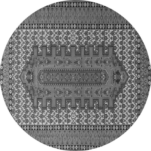 Ahgly Company Indoor Round Persian Gray Traditional Area Rugs, 8' Round