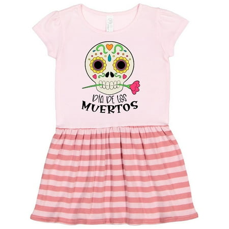 

Inktastic Día de los Muertos Skull with Flower Gift Toddler Girl Dress