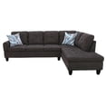 thumbnail image 3 of Hommoo Convertible Sectional Sofa Couch, Modern L-Shaped Couch Sofa Sectional， 4-Seat Sofa Sectional for Small Living Room, Apartment and Small Space, Dark Brown(Without Ottoman), 3 of 9