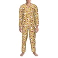 thumbnail image 3 of Lsque Cute Santa and Reindeer Pattern Long Sleeve Pajama Set for Men - Soft 2-Piece Sleepwear and Loungewear Set with Pockets, Comfy Nightwear-Medium, 3 of 7