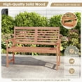 thumbnail image 4 of Auranook Wood Outdoor Bench, 2-person Garden Bench w/Ergonomic Backrest & Armrests, Slatted Seat, Outside Patio Bench, 4 of 9