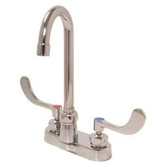Zurn Aquaspec Lead-Free Centerset Sink Faucet, 3.5-Inch Gooseneck Spout, Wristblade Handles, Flow Control, Chrome