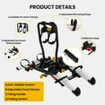 thumbnail image 3 of GYZJ E-Bike Rack with Ramp,Foldable Hitch Mount 2 Bikes Rack for Car Truck SUV RV,Up to 5-inch Fat Tire Electric Bike Carrier Rack 1.25"-2" Hitch Receiver(White), 3 of 9