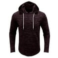thumbnail image 3 of Mens Workout Hoodies Sweatshirt Comfort Long Sleeve Tshirt Undershirt Base Layer Tops Slim Fit Hooded Pullover Tees, 3 of 4