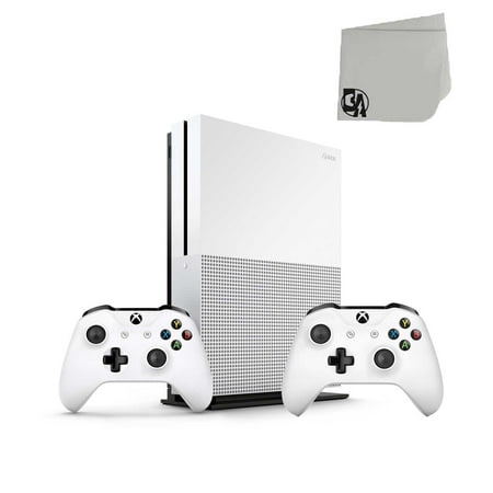 Microsoft Xbox One S White 1TB Gaming Console with 2 Robot White Controller Included BOLT AXTION Bundle Used