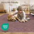 thumbnail image 4 of ODIKA 6'x9' Washable Area Rug Easy Care, Non-Shedding, Solid Boho Geometric Design With Tonal Mauve Diamond Lattice Accents for Queen Size Bedroom Under Bed Master Suite, 4 of 7