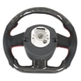 thumbnail image 4 of Steering Wheel Replacement, Red Stitching LED Steering Wheel Finger Ridges Carbon Fiber Glossy  for A4 A5 A6 A8, 4 of 8