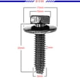 thumbnail image 3 of Mean Mug Auto 71315-88192A 40x Hex Head Sems Body Bolt M6-1.0 x 25mm with 17mm Washer O.D Replaces OEM 11503834, 20351035 Fit For GM, 3 of 7