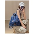 thumbnail image 6 of PRIYAL Denim Backpack for Women Vintage Y2K Grunge Style Lightweight Canvas Rucksack Purse Daypack Aesthetic Cute Travel Jeans Bag, 6 of 8